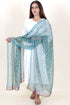 Kota Doria Dupatta In Floral Block Print